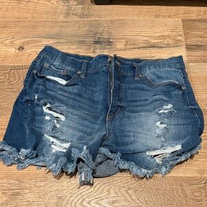 Scoop Women's Retro Boy Destroyed Hem Shorts